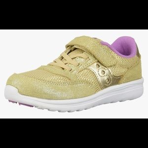 Girls' Jazz Lite Sneaker, Gold Sparkle, size 2.5